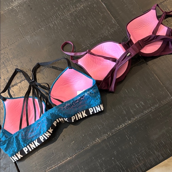 PINK Victoria's Secret Teal and Plum Bra Bundle 36B Set of 2 Push Up - Picture 4 of 6